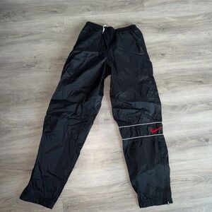 Nike Black Windbreaker Joggers with Red Swoosh